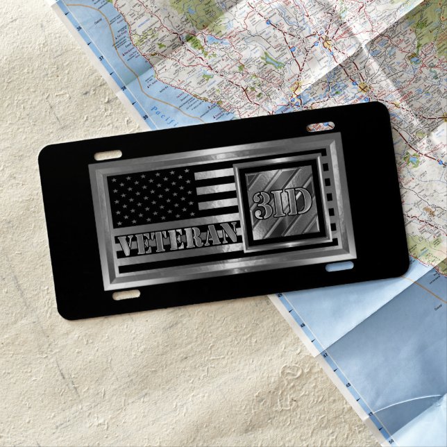 3rd Infantry Division "3ID Veteran" License Plate (In Situ)