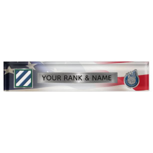 3rd Infantry Division - 3rd ID Desk Name Plate