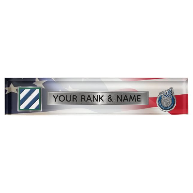 3rd Infantry Division - 3rd ID Desk Name Plate (Front)