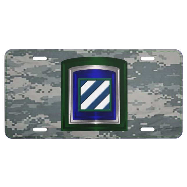 3rd Infantry Division ACU Camouflage License Plate (Front)
