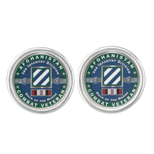 3rd Infantry Division  Afghanistan Veteran Cufflinks