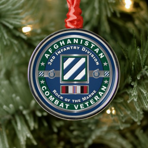 3rd Infantry Division Afghanistan Veteran Metal Ornament