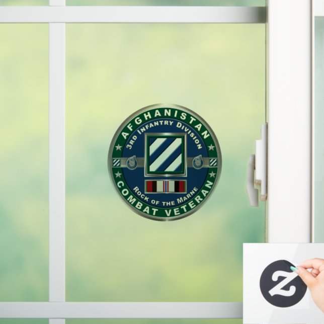 3rd Infantry Division Afghanistan Veteran Window Cling (Home)