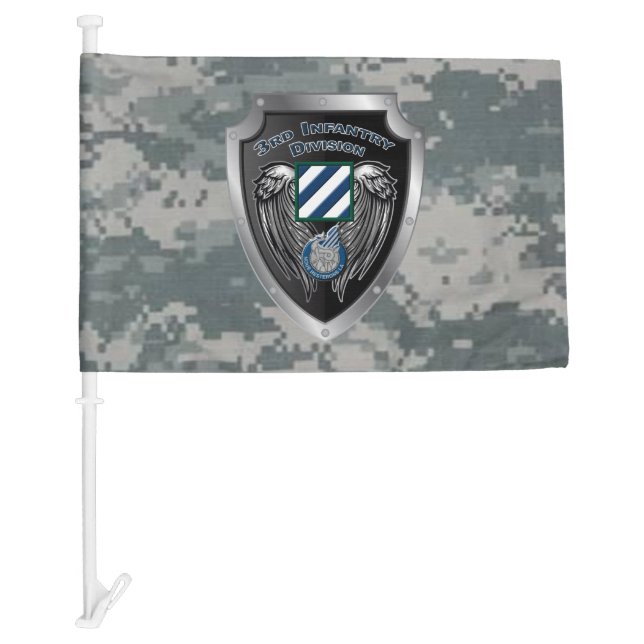 3rd Infantry Division  Car Flag (Front)