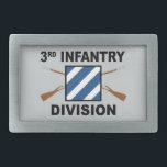 3rd Infantry Division - Crossed Rifles - With Text Rectangular Belt Buckle<br><div class="desc">3rd Infantry Division - Crossed Rifles - With Text</div>