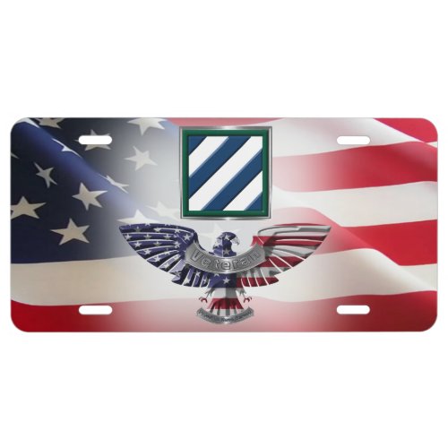3rd Infantry Division Eagle American Flag  License Plate