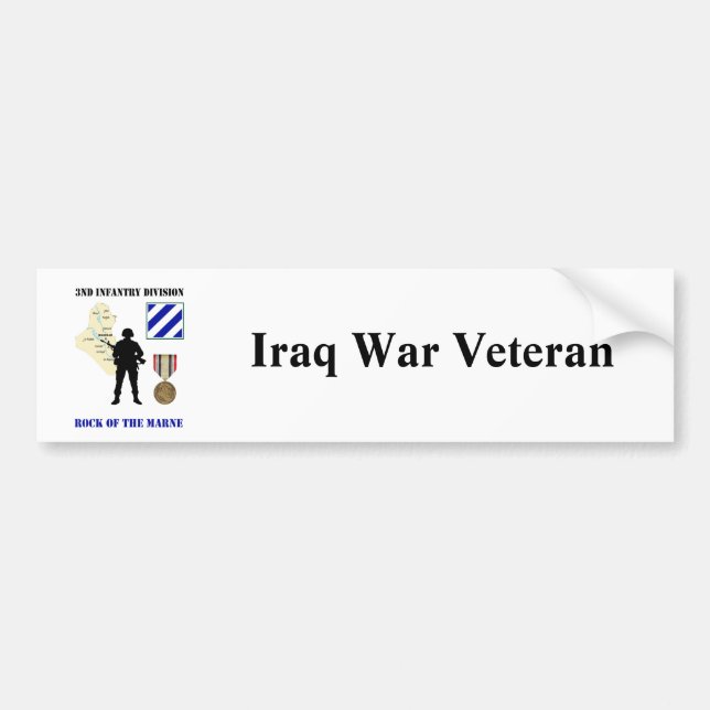 3rd Infantry Division Iraq War Vet Bumper Stickers (Front)
