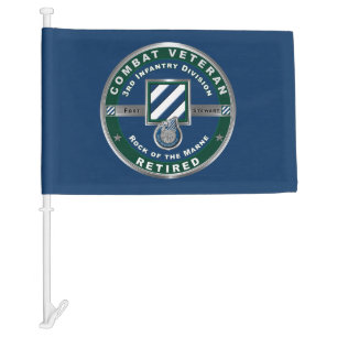 3rd Infantry Division Retired Car Flag