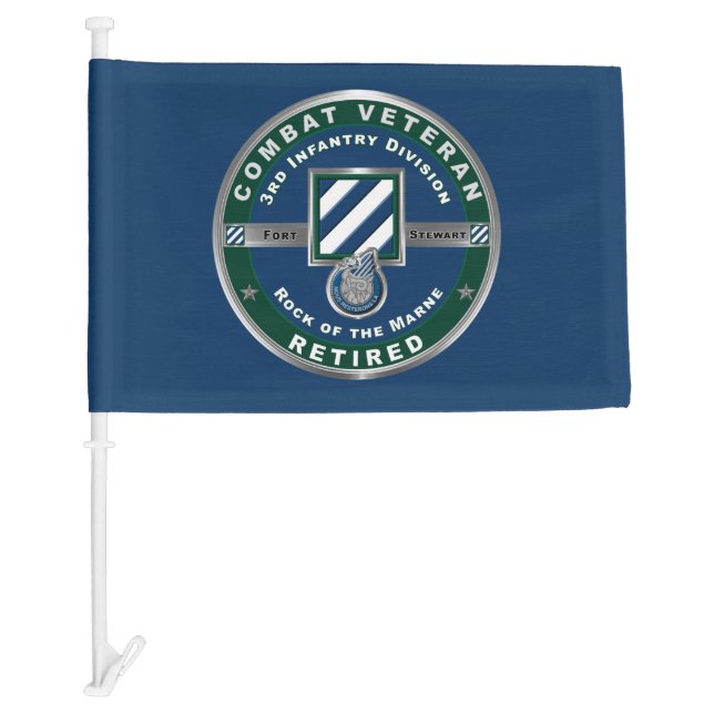 3rd Infantry Division Retired Car Flag (Front)