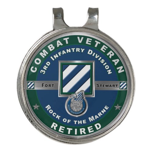 3rd Infantry Division Retired  Golf Hat Clip