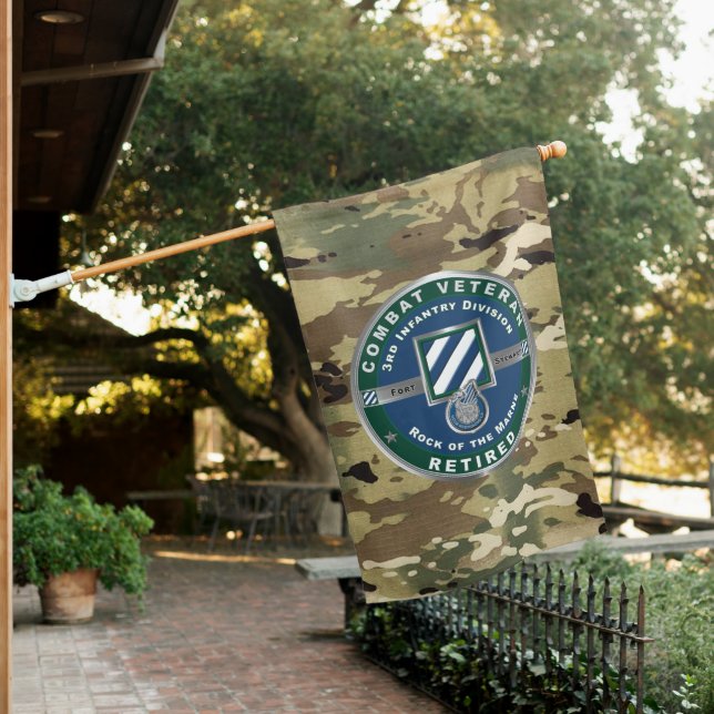 3rd Infantry Division  Retired Veteran  House Flag (In SItu)