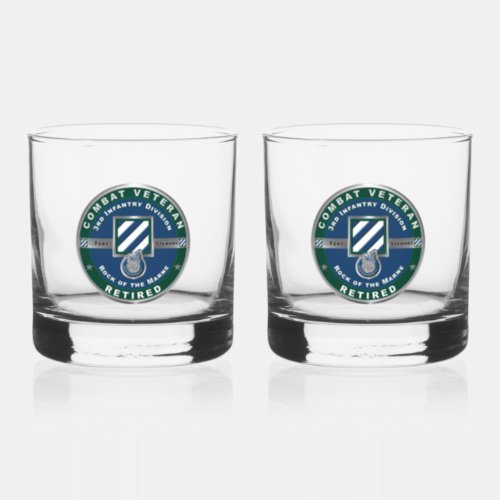 3rd Infantry Division Retired Whiskey Glass