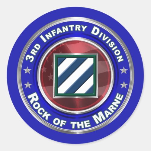 3rd Infantry Division Rock of the Marne Classic Round Sticker