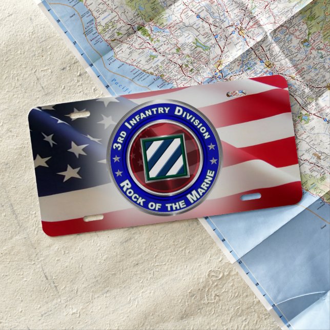 3rd Infantry Division Rock of the Marne License Plate (In Situ)