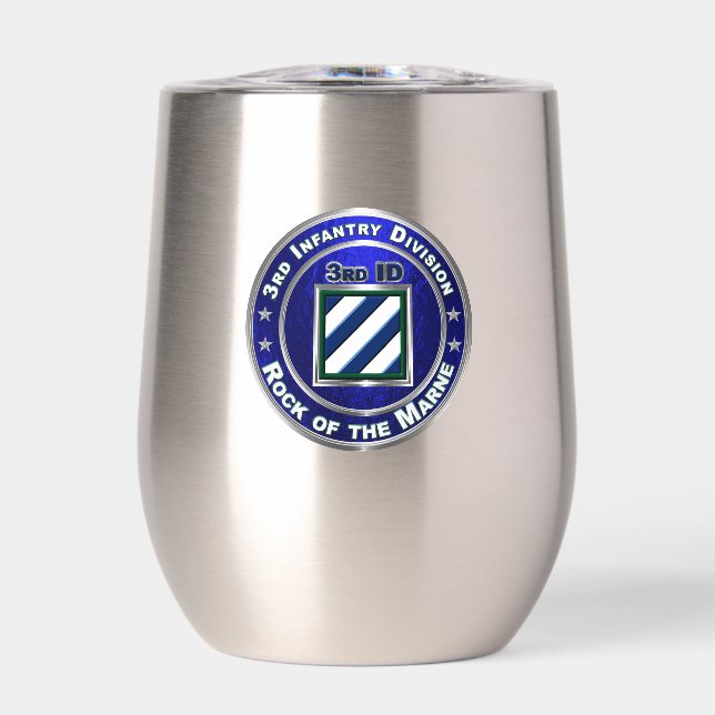 3rd Infantry Division Thermal Wine Tumbler (Front)