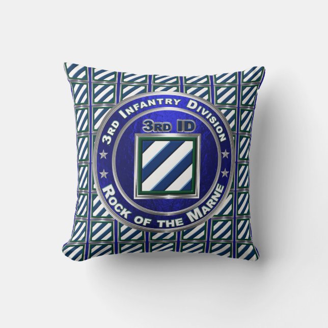 3rd Infantry Division  Throw Pillow (Front)