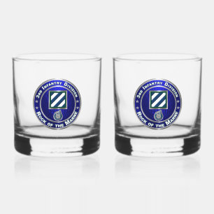 3rd Infantry Division Whiskey Glass