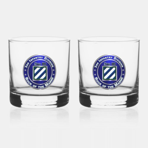 3rd Infantry Division Whiskey Glass