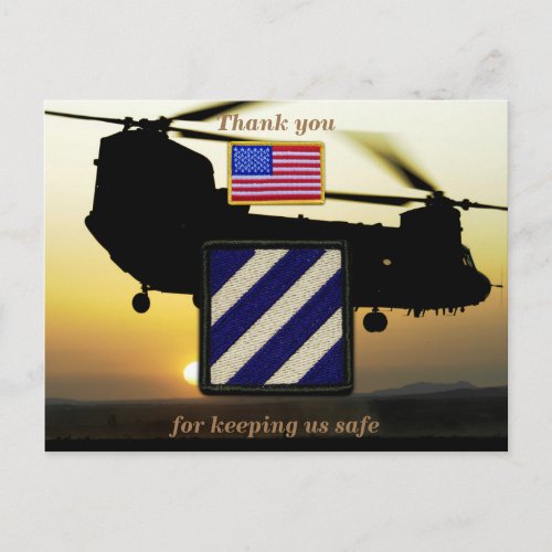 3rd infantry Fort Stewart veterans vets patch Postcard