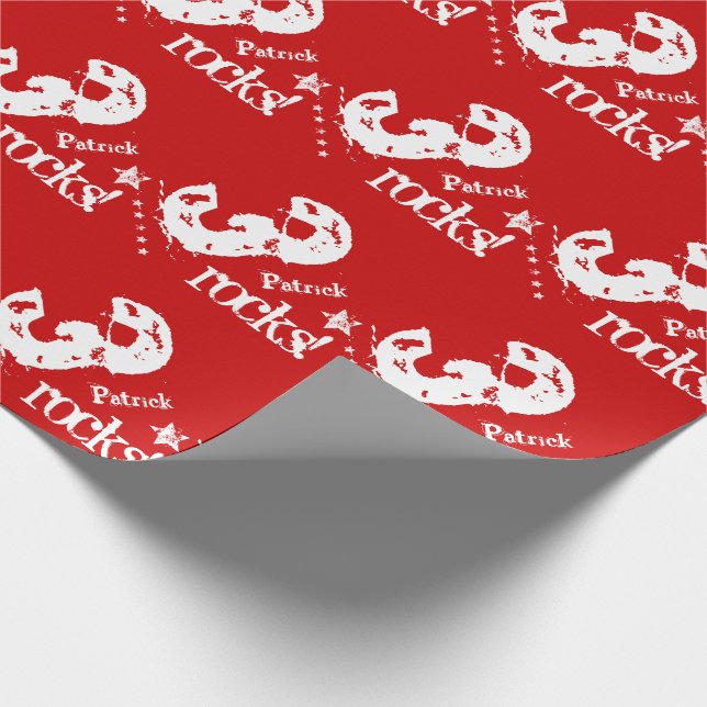 3rd KIDS Birthday Diagonal Design Grunge Stars Z03 Wrapping Paper (Corner)