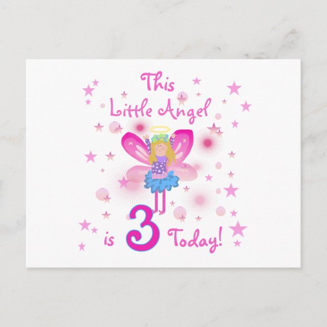 3rd Little Angel Birthday Tshirts and Gifts Postcard (Front)