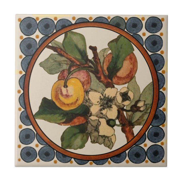 3rd of 5 Repro 1890s Doulton Lambeth Hand painted Ceramic Tile (Front)