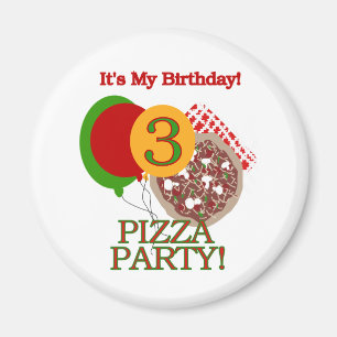 3rd Pizza Party Birthday Tshirts and Gifts Magnet