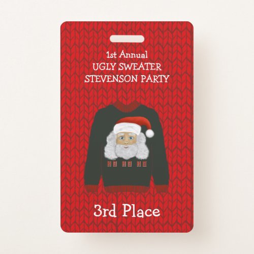 3rd Place Santa Ugly Sweater Party Winner Badge