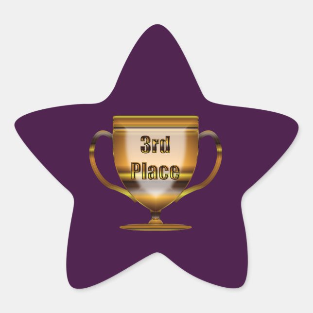 3rd Place Trophy Star Sticker (Front)