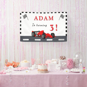 3rd Race Car Birthday – Party Banner Fun! 