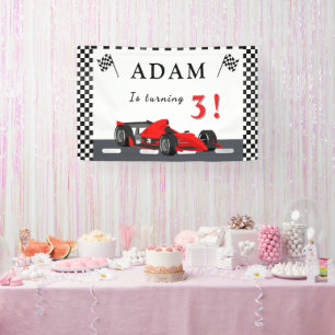 3rd Race Car Birthday – Party Banner Fun!