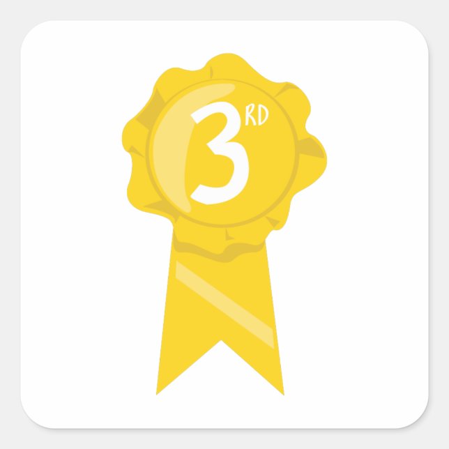 3rd Ribbon Square Sticker (Front)