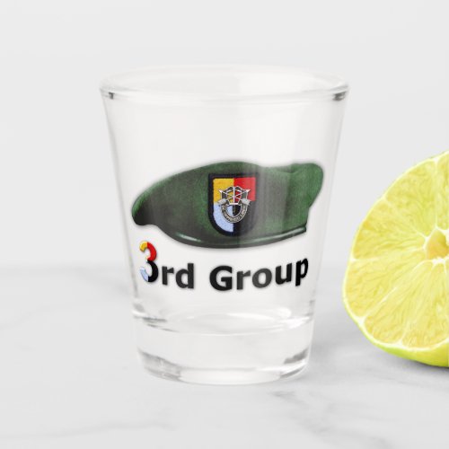 3rd SFGA Special Forces Group Green Berets Veteran Shot Glass