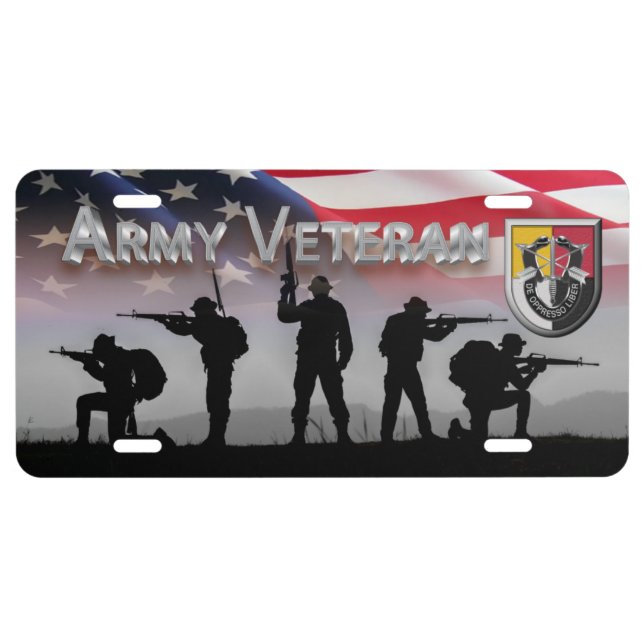 3rd Special Forces Group (A) Army Veteran License Plate (Front)