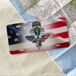 3rd Special Forces Group (A) With American Flag License Plate