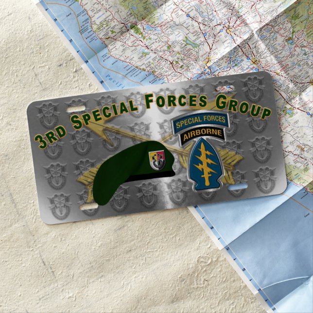 3rd Special Forces Group Airborne License Plate (In Situ)