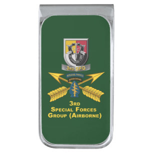 3rd Special Forces Group Airborne Silver Finish Money Clip