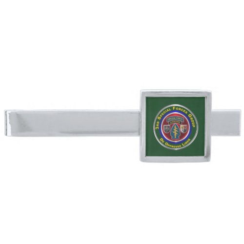 3rd Special Forces Group AIRBORNE Silver Finish Tie Bar