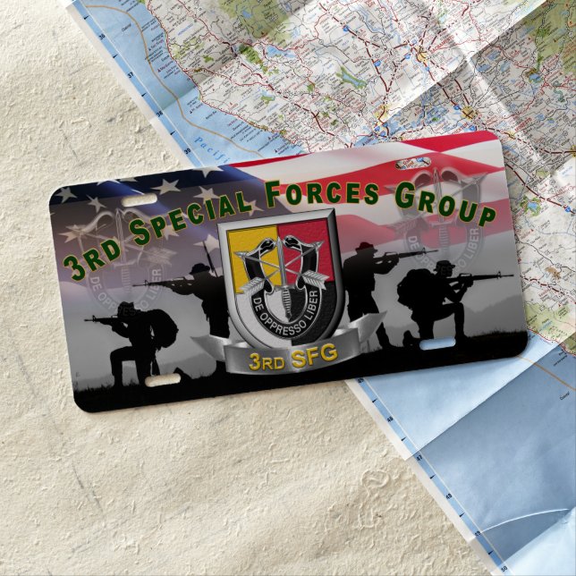 3rd Special Forces Group  License Plate (In Situ)