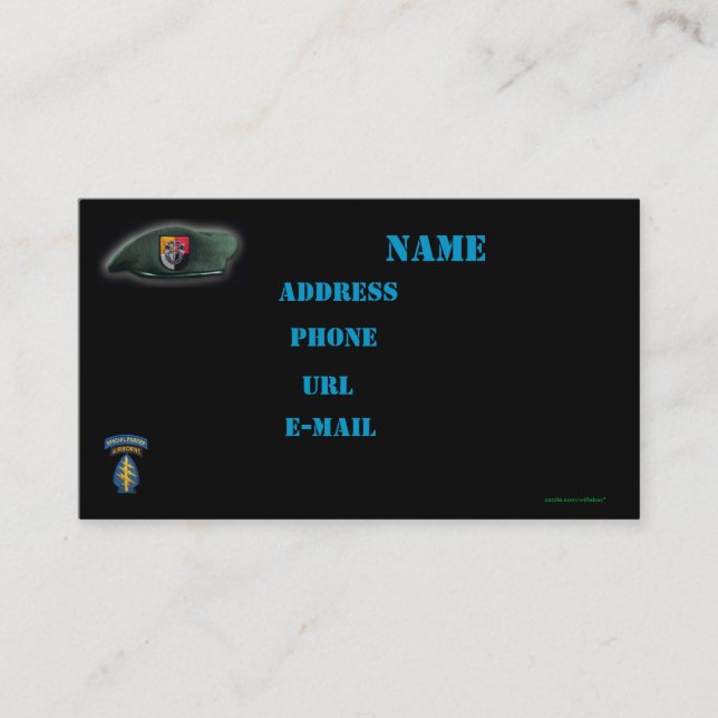 3rd special forces group patch sfg business Card (Front)