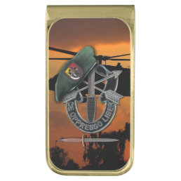 3rd Special Forces Group SF SFG JSOC Gold Finish Money Clip