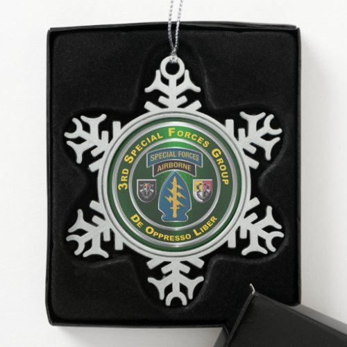 3rd Special Operations Group  Snowflake Pewter Christmas Ornament