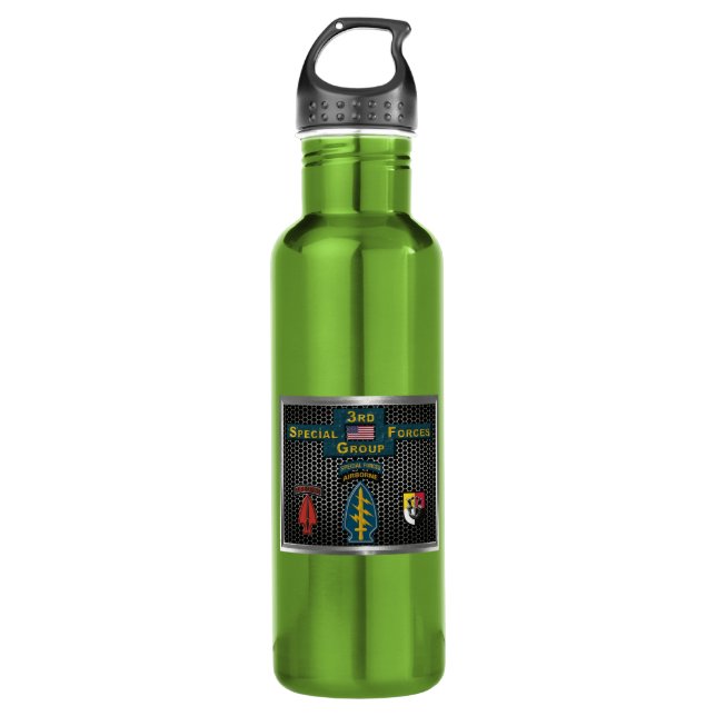 3rd Special Operations Group (SOF) Stainless Steel Water Bottle (Front)