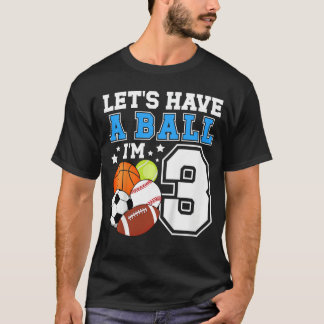 3rd Sports Birthday Partyhree Year Old Boy Birthda T-Shirt