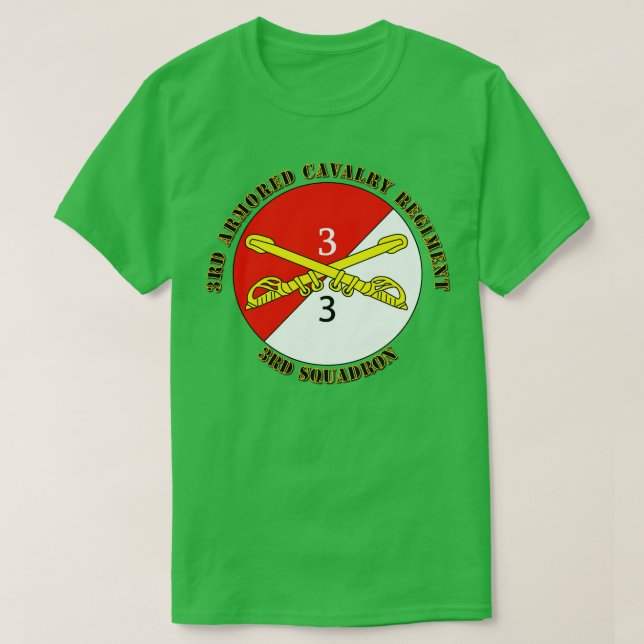 3rd Squadron 3rd Armored Cavalry Regiment with Tex T-Shirt (Design Front)