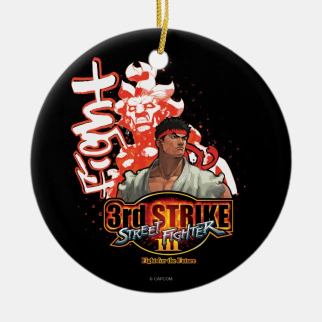3rd Strike "Fight" Ceramic Ornament (Front)