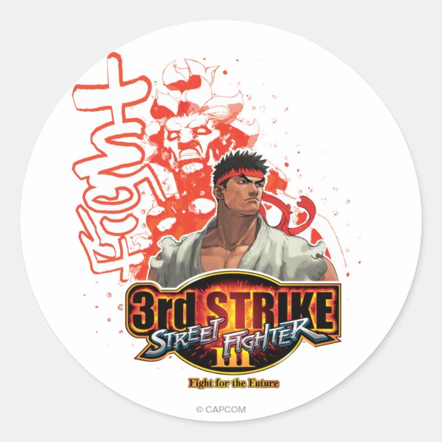 3rd Strike "Fight" Classic Round Sticker (Front)