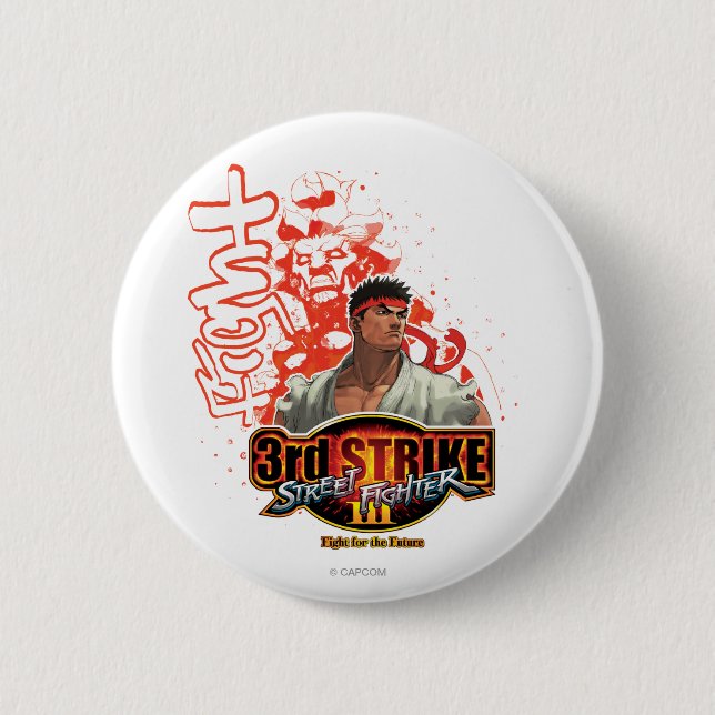 3rd Strike "Fight" Pinback Button (Front)