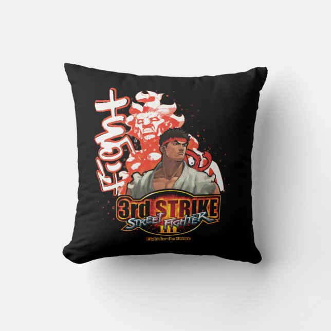 3rd Strike "Fight" Throw Pillow (Front)