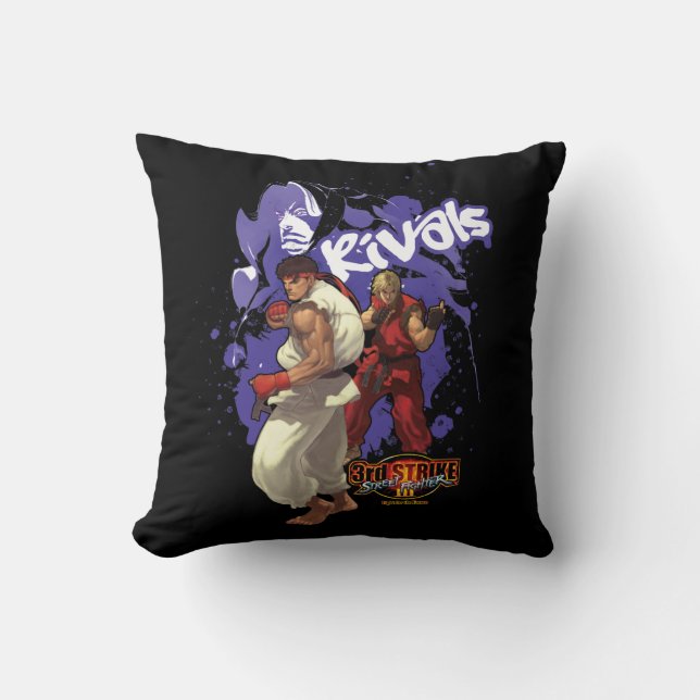 3rd Strike Rivals Throw Pillow (Front)